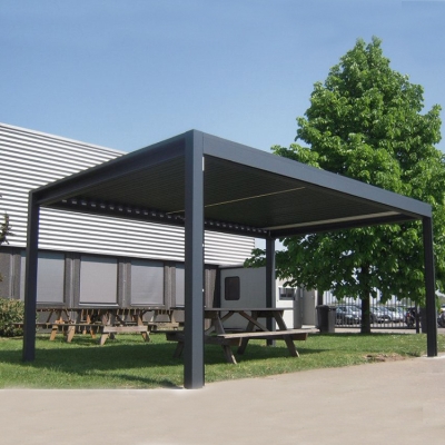Modern DIY backyard idea rooftop bioclimatic aluminium pergola designs