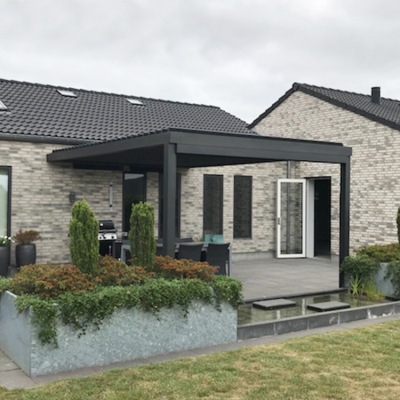 Easily assembled outdoor louvered roof pergola kits