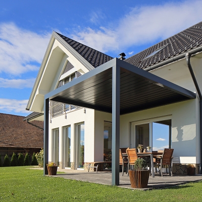 Waterproof motorized pergola custom automatic sunrooms patio roof