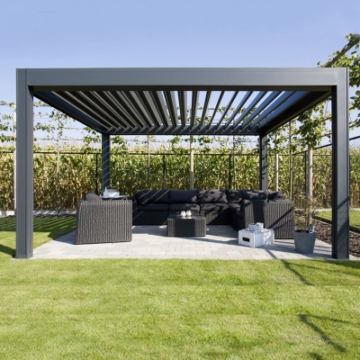 Easily assembled sunshade electric louver roof motorized aluminum pergola