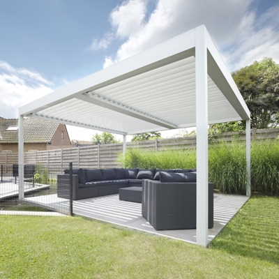 Electric metal gazebo weatherproof motorized aluminum roof louvers system