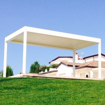 Rainproof sunproof automatic roof louver rotating sliding louvered roof pergola
