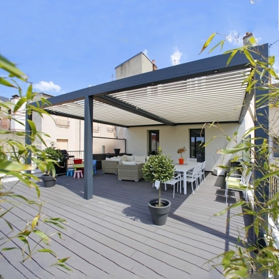 Garden outdoor waterproof swimming pool electric pergola roof awning