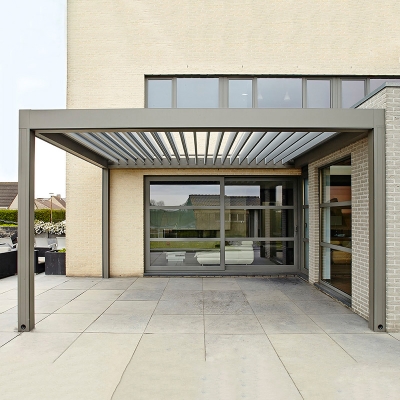 Eco- Friendly waterproof motorized louver roof pergola canopy with heater