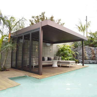 Outdoor living garden waterproof aluminium pergola roof louvres