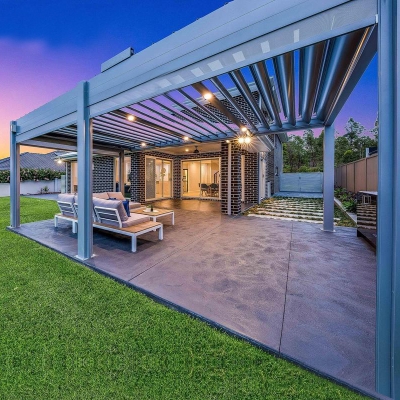 Electric bioclimatic patio roof aluminum louvered roof pergola