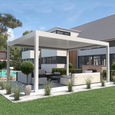 Swimming pool patio roof motorized waterproof electric aluminium pergola