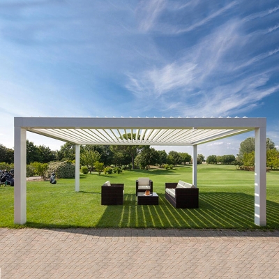 Easily assembled waterproof outdoor electric pergola aluminium louver roof
