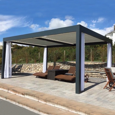 Customized Motorized Louvered Roof Outdoor Adjustable Aluminum Pergola