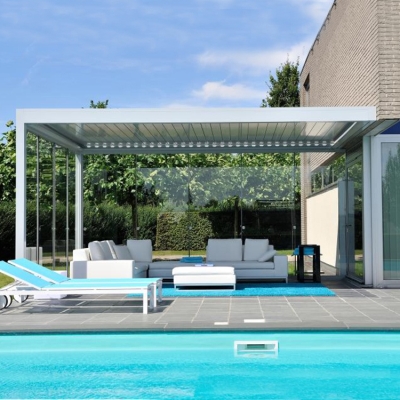 Remote control motorised louvres roof waterproof pergola kits 3x3
