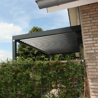 Outdoor furniture waterproof sunshade aluminum motorized louver roof pergola
