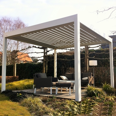 Aluminum Outdoor Gazebo Waterproof Pergola With LED Light