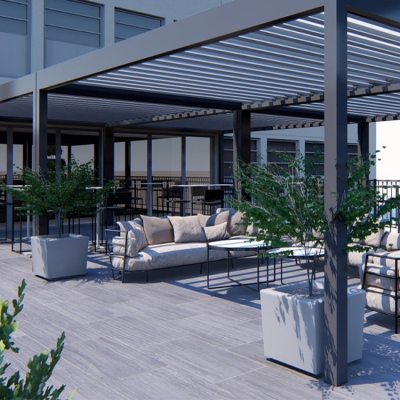 Easily assembled aluminum gazebo outdoor waterproof sunshade automatic pergola louver