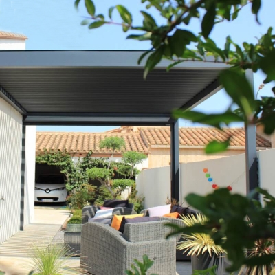 Aluminum louvre roof bioclimatic outdoor gazebo garden pergola awning automatic