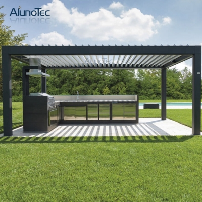 Chinese Style pergola gazebo ideas sunshine patio aluuminium louver pergola canopy