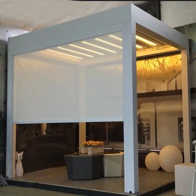 Motorized louver roof modern patio cover aluminium metal garden pergola