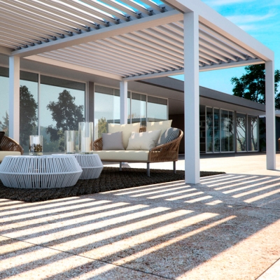 Patio outdoor automatic motorized asjustable garden aluminium louvre pergola