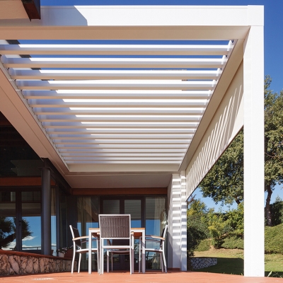 Aluminium open and close louver roof outdoor electric pergola kit cover