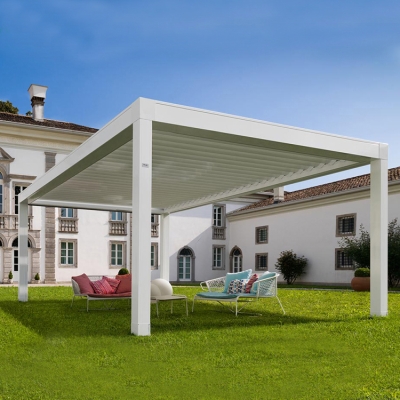 Rotating blades windproof garden motorized pergola