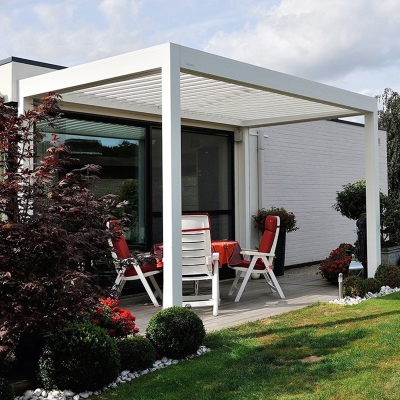 Factory Directly Sell Garden Furniture Pergola Metal Frame Opening  Louvre Roof