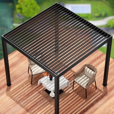 Customised Outdoor Waterproof Motorized Aluminum Pergola With Lighting