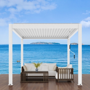 New Design Outdoor Garden Aluminum Waterproof Pergola Louvred Roof Garage Pergola