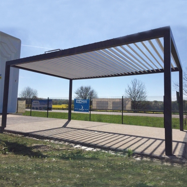Motorized Bioclimatic Design Outdoor Pergole Adjustable Louvered Roof System Aluminum Pergola