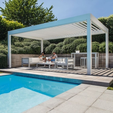 3x4 Garden Waterproof Opening Louvre Roof Outoodr Gazebo Motorized Aluminum Pergola