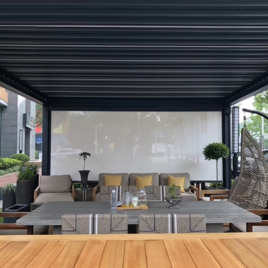 2021 OEM Modern Designs Opening Aluminum Pergola Garden Motorized Louvered Patio Roof System