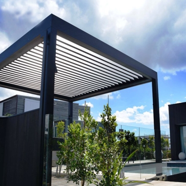 Aluminium Sonnenschutz Gazebo Techos Para Patios Retractable Pergola Waterproof Curtains