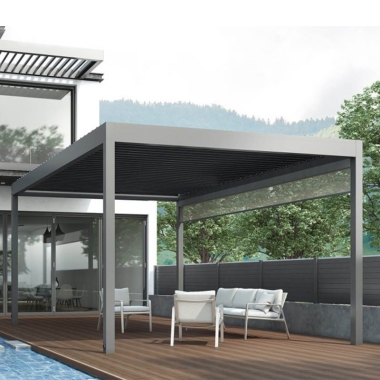 Snow Resistant Aluminium Electric Pergola With Adjustable Roof Louvers