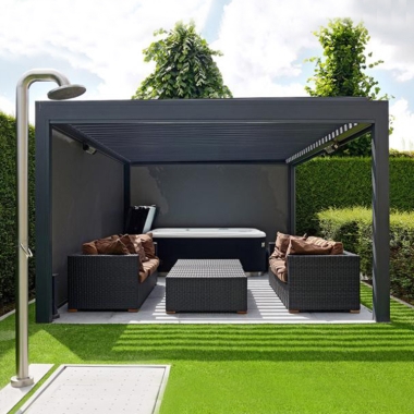 2022 Motorized Design Bioclimatic Modern Aluminum Pergola Kits With Adjustable Louver