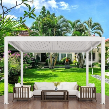 Modern Aluminum Louvers Roof System Outdoor Garden Patio Gazebo Pergola