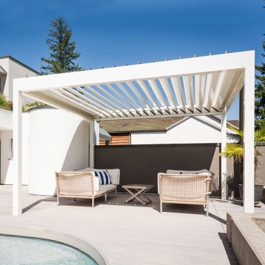 3x4m Manual Metal Aluminium Outdoor Gazebo Adjustable Louvres Roof Pergolas