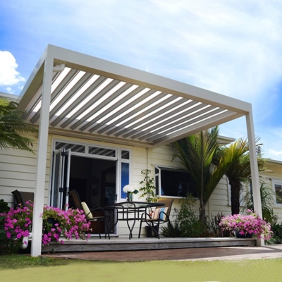Custom size garden free standing waterproof outdoor wall mounted automatic motorized pergola