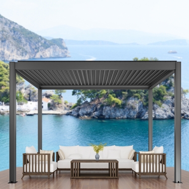 Outdoor Furniture Garden Set Aluminum Motorized Louvered Pergola Aluminium Louver Gazebo