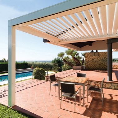 Customized Size 5x4 5x5 6x3 6x4 Luxury Pergolas Motorized With Glass Sliding Door
