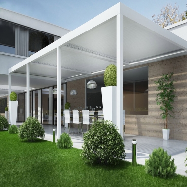 Greenawn Modern Outdoor Waterproof Motorized Aluminum Pergola