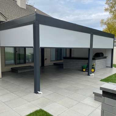 Sun Shade Remote Control Electric Aluminum Outdoor Pergola Patio Roof System Garden Buildings