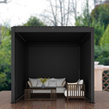 Customized Size Waterproof Louver Roof Pergola With Light