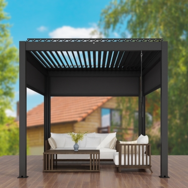 High Quality Outdoor Furniture Aluminium Pergola Retractable With Led Light