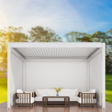 Waterproof Motorized Gazebo Louver Roof System Modern Deck Aluminum Pergola For Outdoor