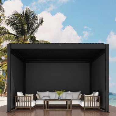 aluminum pergola shading carport metal roof grey carport