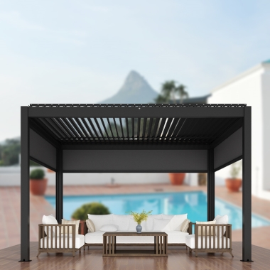 Garden Building Outdoor Furniture Aluminum Opening Louvre Roof System Roofs Arches Arbours Pergolas