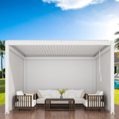 Sun Shade Remote Control Electric Aluminum Outdoor Pergola Patio Roof System Garden Buildings