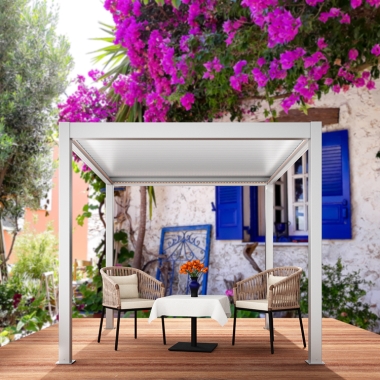 Garden Metal Furniture Aluminium Gazebo Pavilion Pergola With Sun Glass