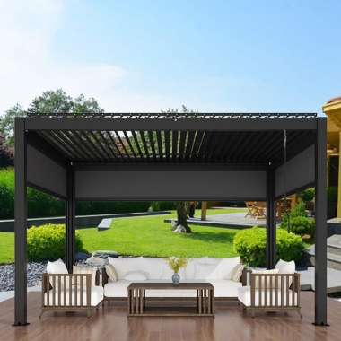 Backyard Waterproof Aluminium Louver Roof Pergola Outdoor Gazebo Electric Arches