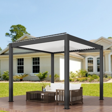 Customized Pergola Veranda Sunroom With Retractable Curtain Blind