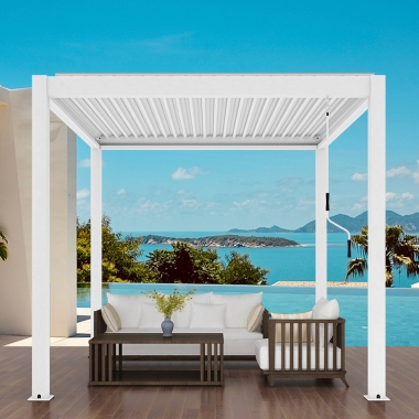 Custom Made Aluminium Louvered Pergola 3x3,3x4,3x5,3x6,4x4,4x6,5x5m Pergola With Lighting