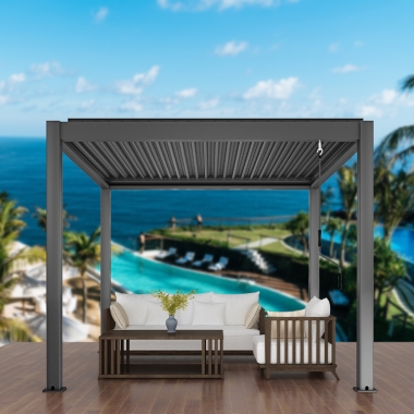 Garden Sofa Set Outdoor Waterproof Bioclimatica Louver Roof Price Motorized Pergola Awning Systems
